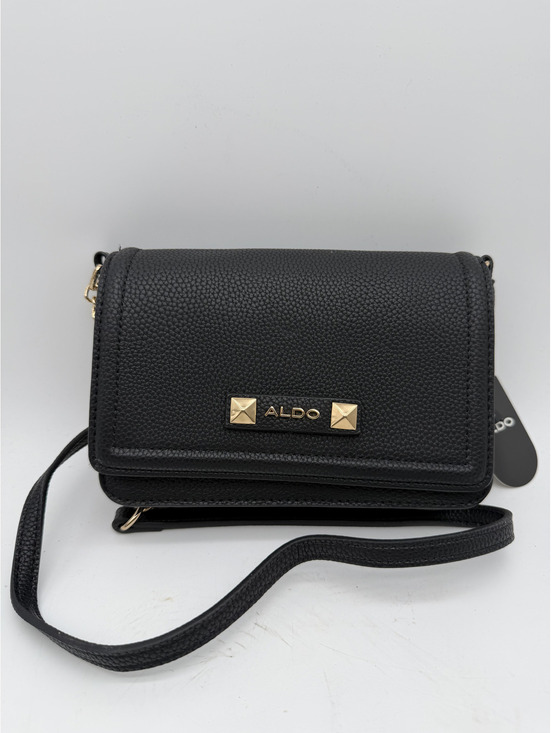 ALDO Handbags - ALDO Black Pebbled Leather Crossbody Bag with Gold Tone Hardware